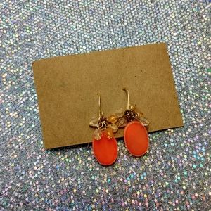 🍓4/$10 Orange Bead Drop Earrings